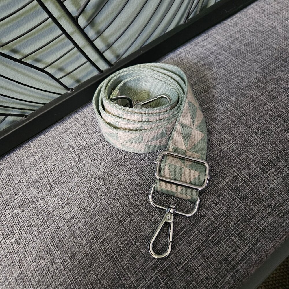 Fashion Replacement Crossbody/Shoulder Ajustable Bag Strap - Cream and Green
